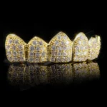 Gold Plated CZ Cluster Premium Grillz - Image 2