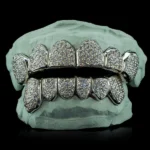 Solid Gold Natural Diamond Zigzag Setting Grillz - Image 3