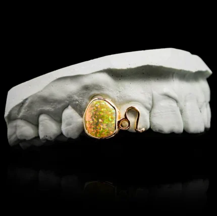 Leo Opal Zodiac Sign Double Cap Grillz