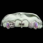 Iced Opal Cross Gap Filler Grillz