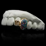 Scorpio Opal Zodiac Sign Double Cap Grillz