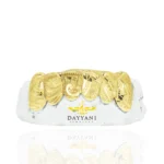 Custom Grillz with Tribal Engravings Gold Grillz - Image 2