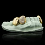 Solid and Iced Bottom Double Cap Grillz